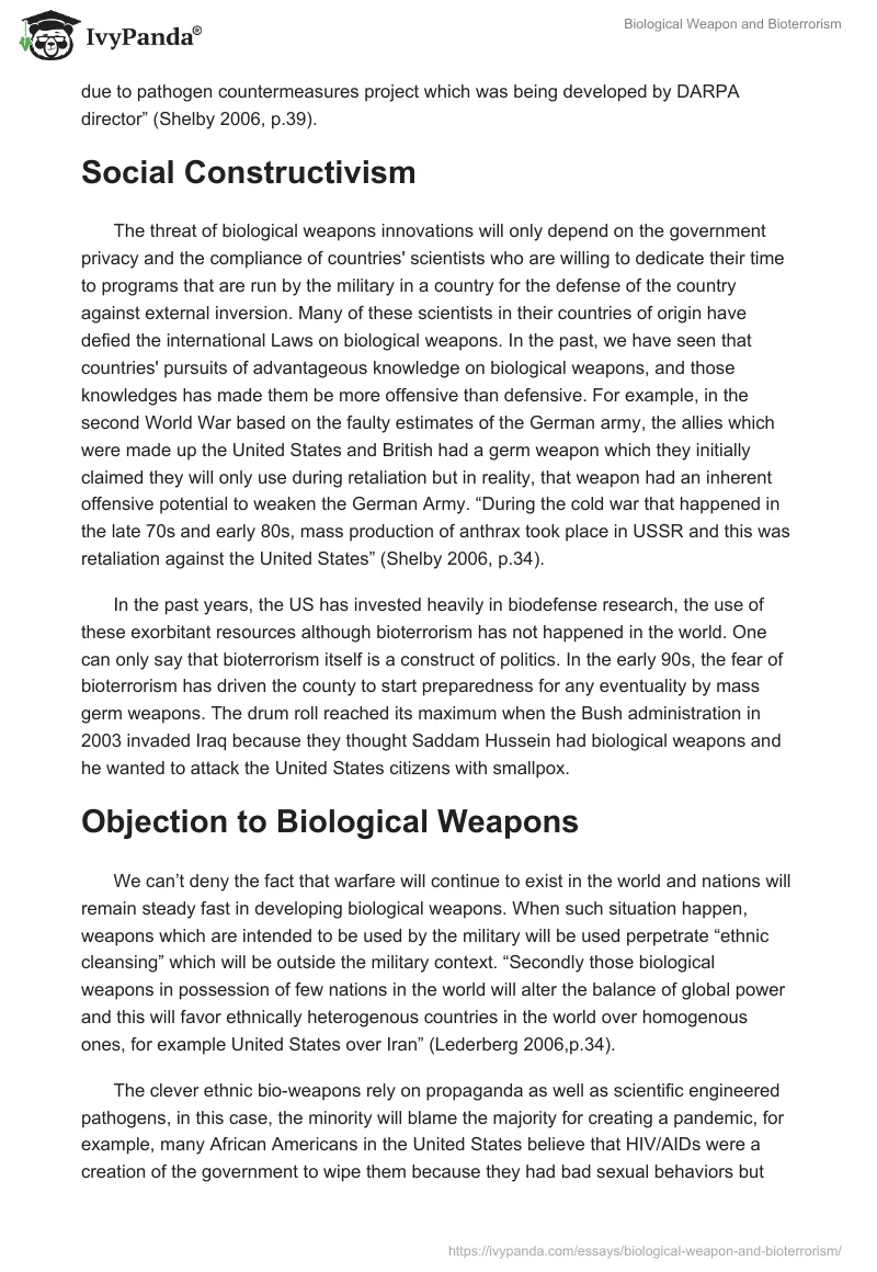 Biological Weapon and Bioterrorism. Page 2