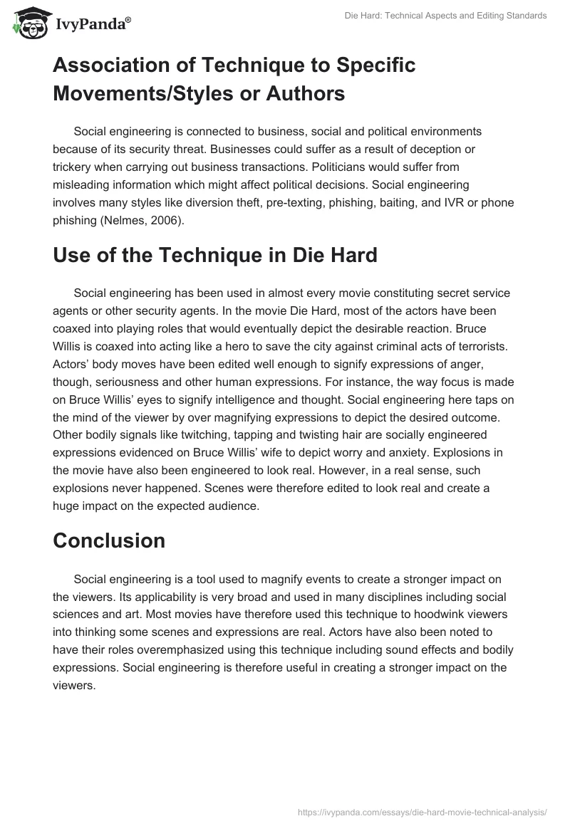 Die Hard: Technical Aspects and Editing Standards. Page 3