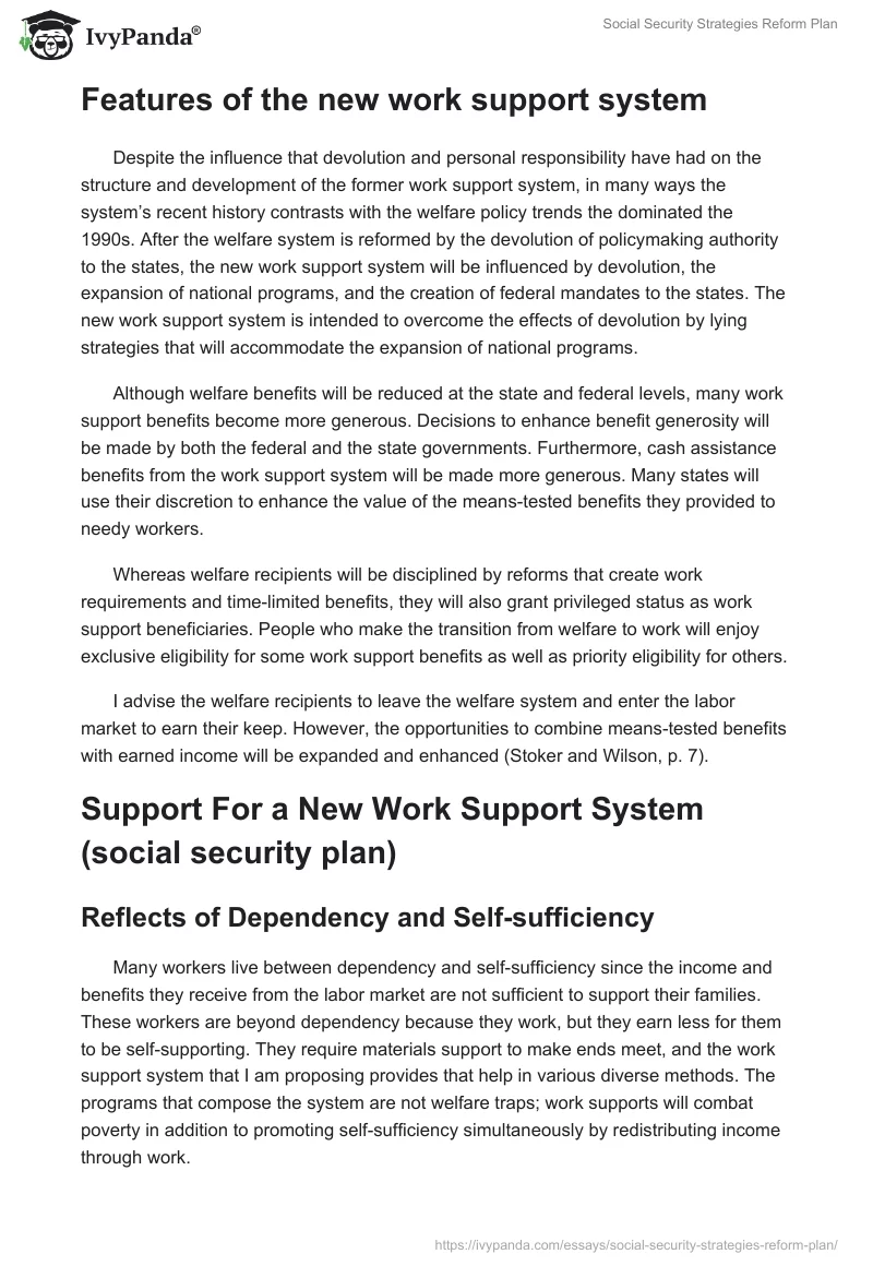 Social Security Strategies Reform Plan. Page 3