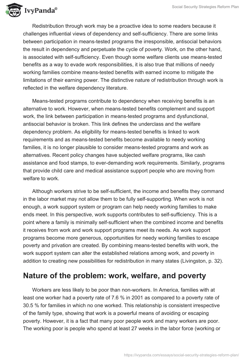 Social Security Strategies Reform Plan. Page 4
