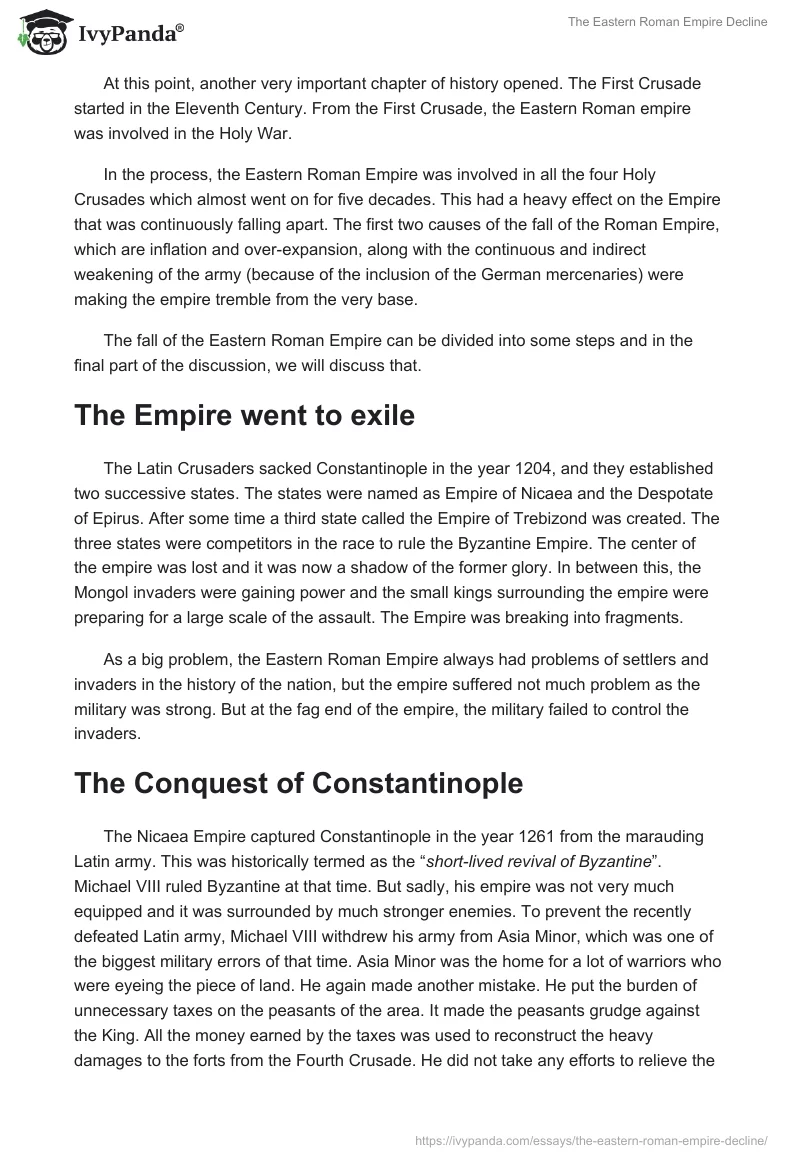 The Eastern Roman Empire Decline. Page 3