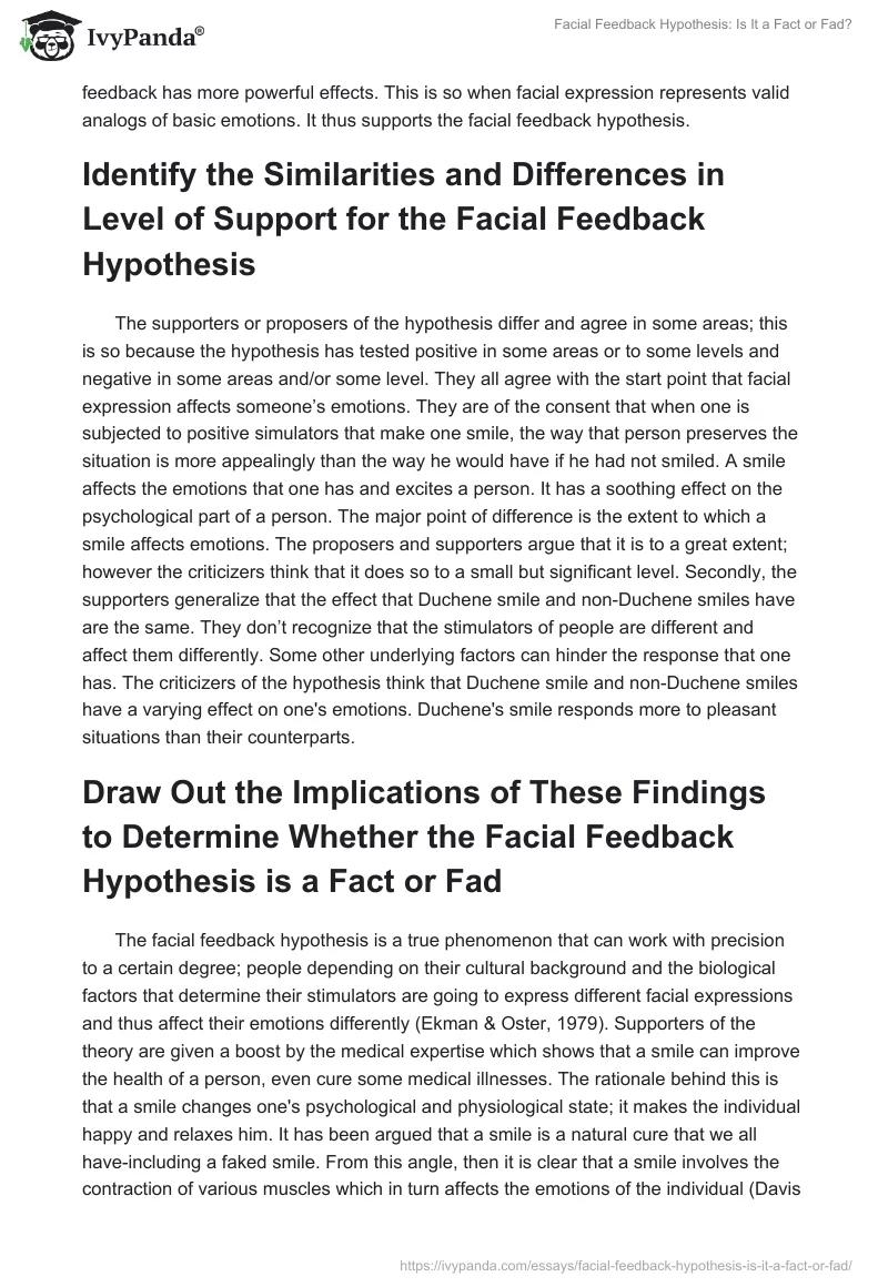 Facial Feedback Hypothesis: Is It a Fact or Fad?. Page 3