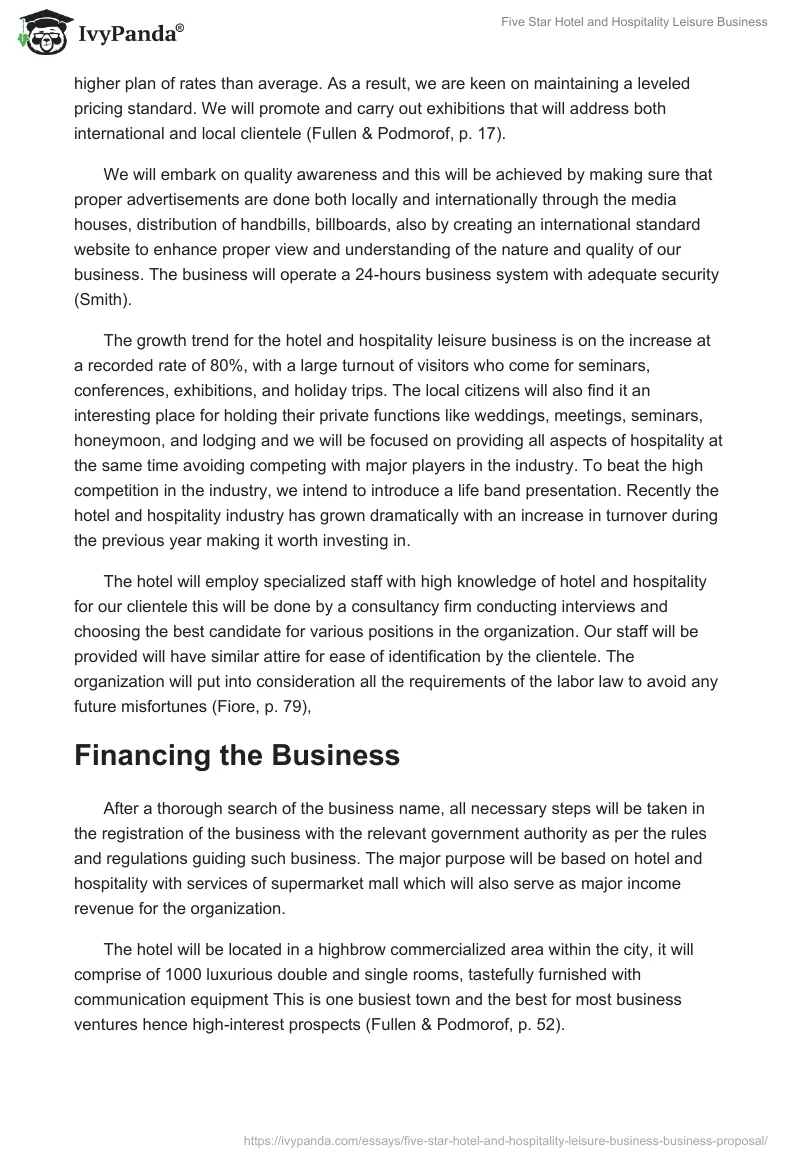 Five Star Hotel and Hospitality Leisure Business. Page 2
