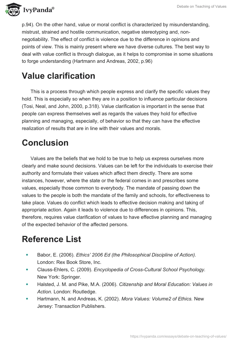 Debate on Teaching of Values. Page 4
