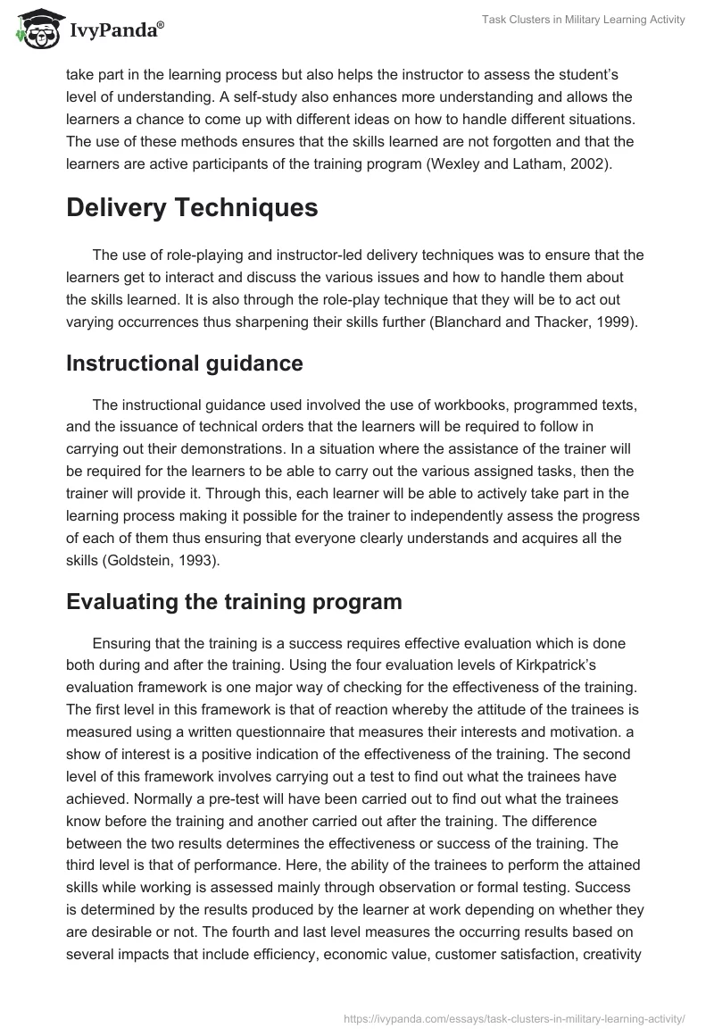 Task Clusters in Military Learning Activity. Page 2