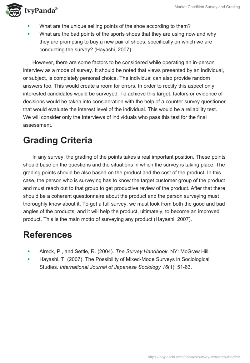 Market Condition Survey and Grading. Page 2