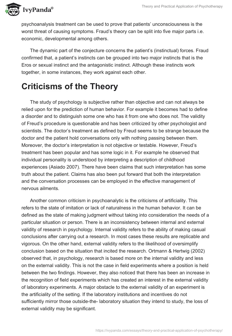 Theory and Practical Application of Psychotherapy. Page 3