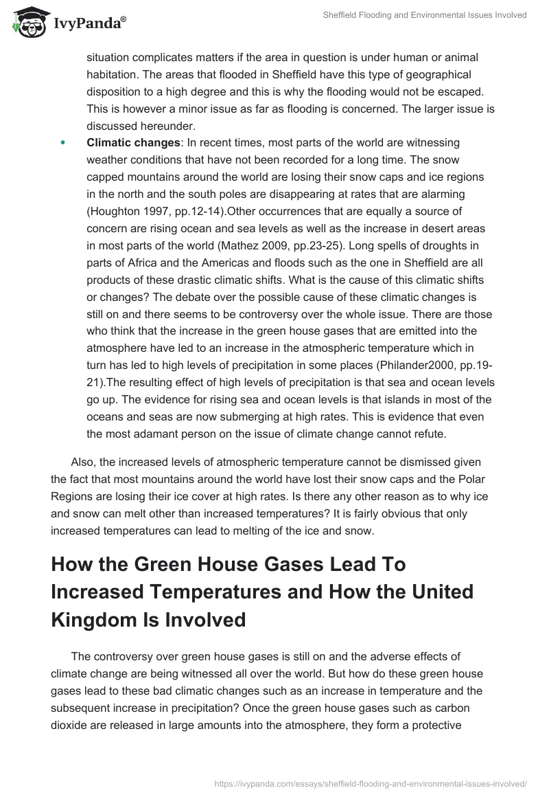Sheffield Flooding and Environmental Issues Involved. Page 2