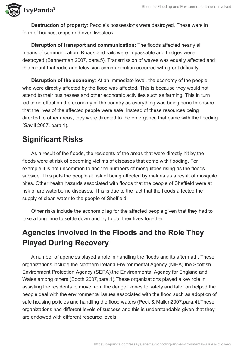 Sheffield Flooding and Environmental Issues Involved. Page 4