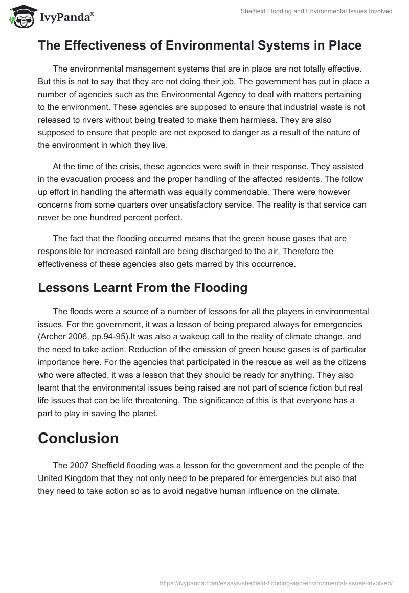 Sheffield Flooding and Environmental Issues Involved. Page 5