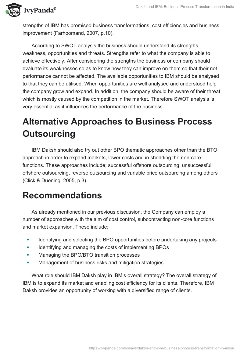 Daksh and IBM: Business Process Transformation in India. Page 3