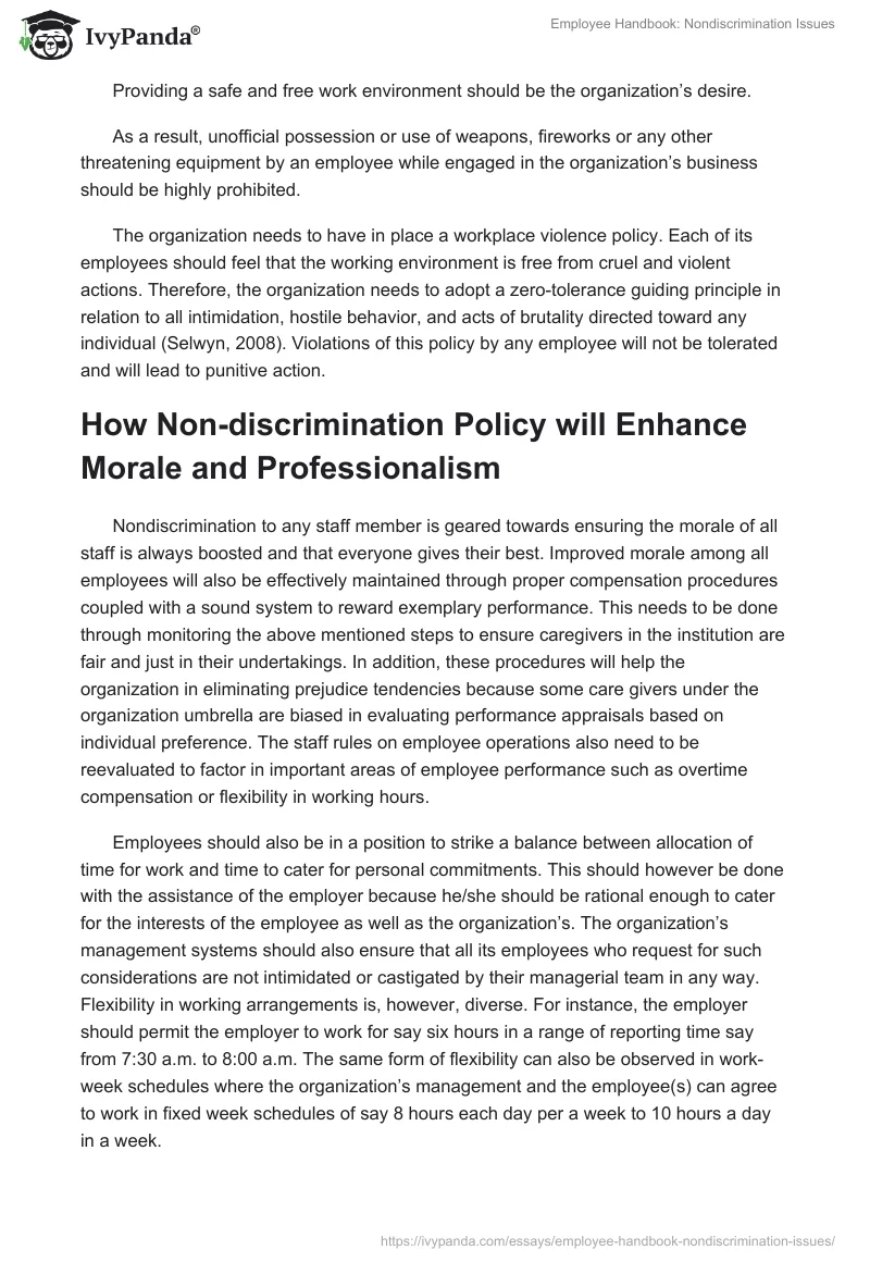 Employee Handbook: Nondiscrimination Issues. Page 3
