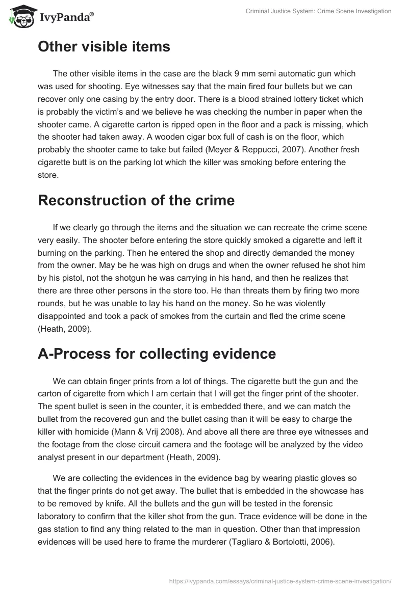Criminal Justice System: Crime Scene Investigation. Page 2