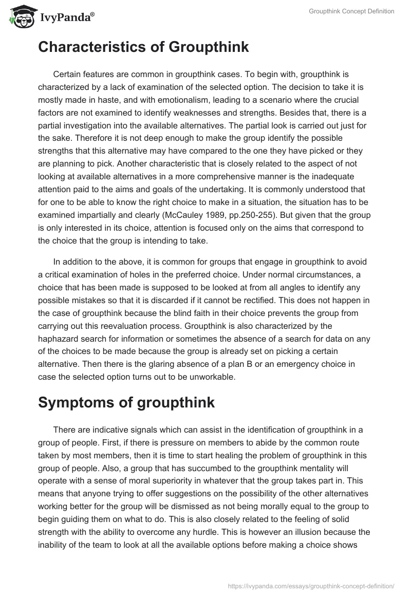 Groupthink Concept Definition. Page 3