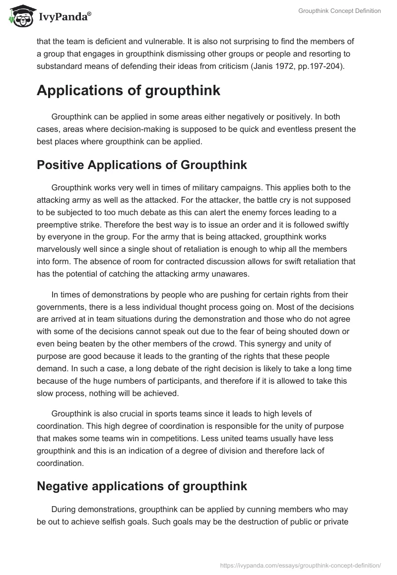 Groupthink Concept Definition. Page 4