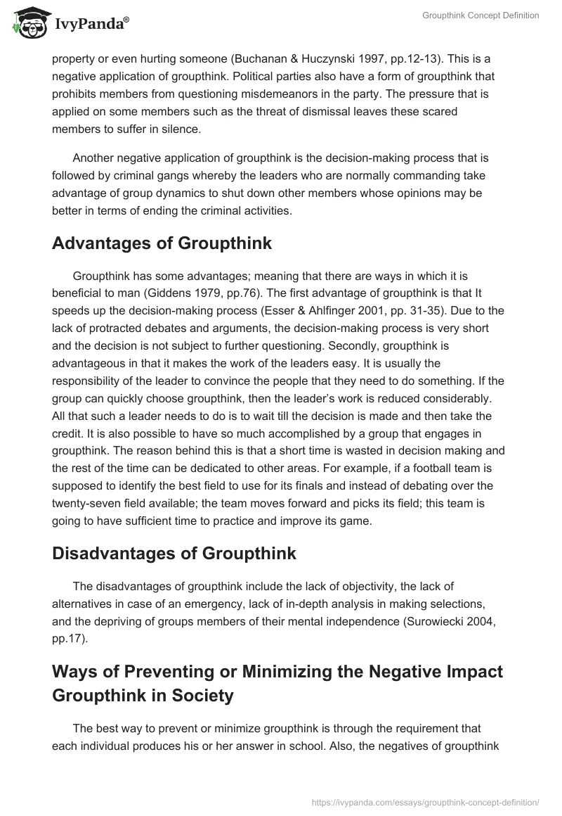 Groupthink Concept Definition. Page 5