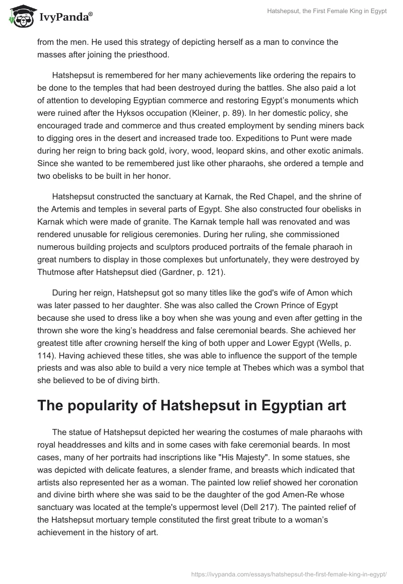 Hatshepsut, the First Female King in Egypt. Page 2