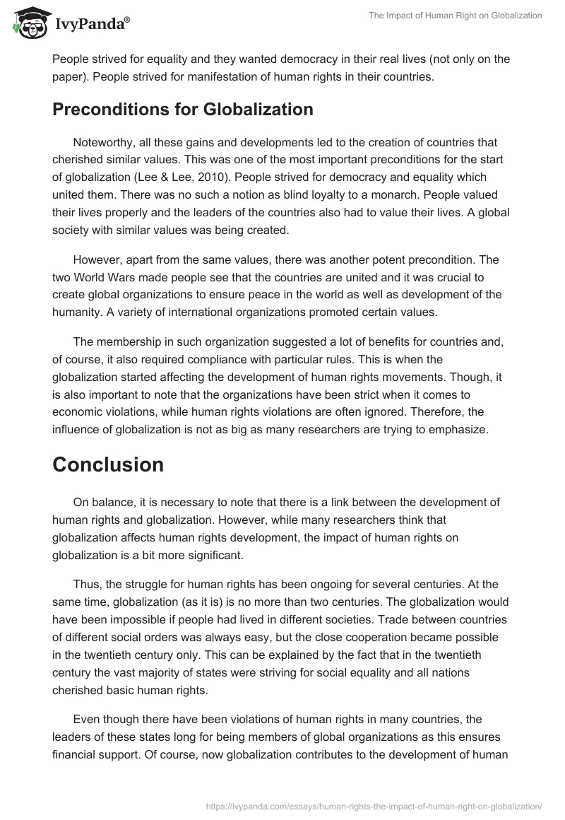 The Impact of Human Right on Globalization. Page 3