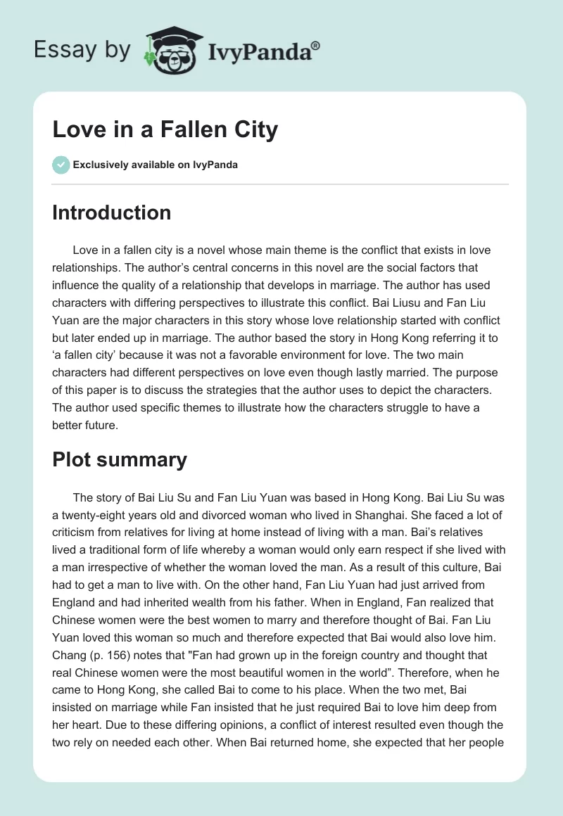 Love in a Fallen City. Page 1