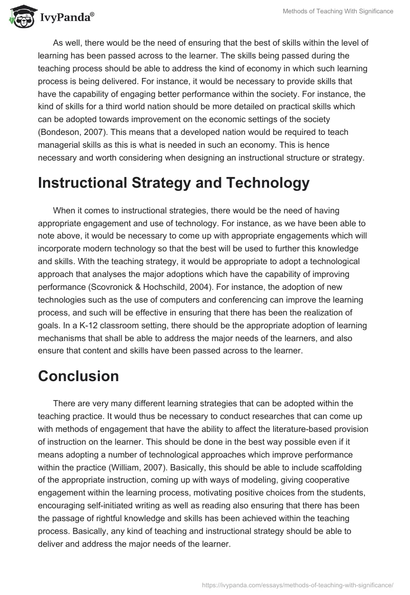 Methods of Teaching With Significance. Page 5