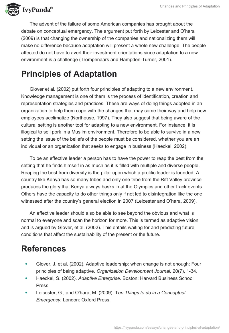 Changes and Principles of Adaptation. Page 2