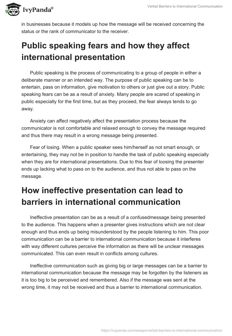 Verbal Barriers to International Communication. Page 3