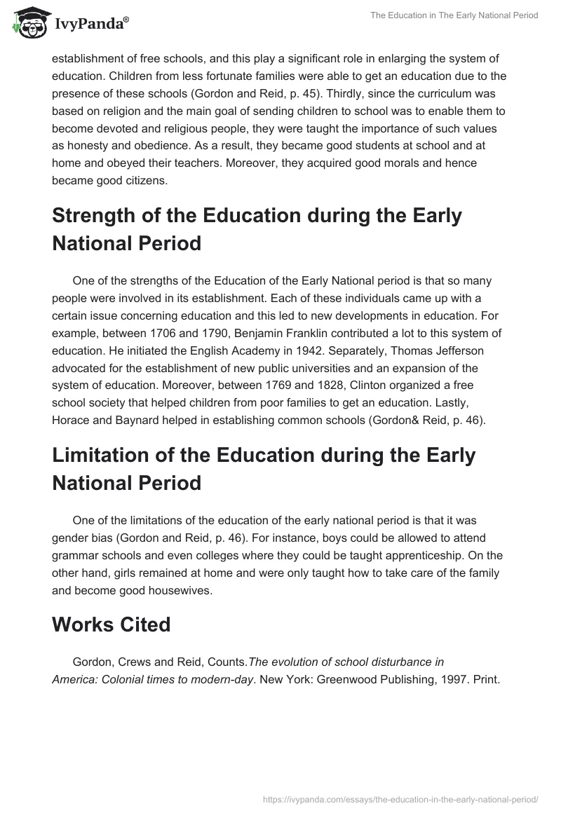 The Education in The Early National Period. Page 2
