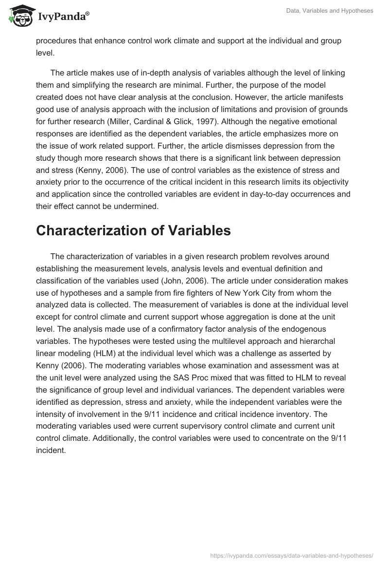 Data, Variables and Hypotheses. Page 2