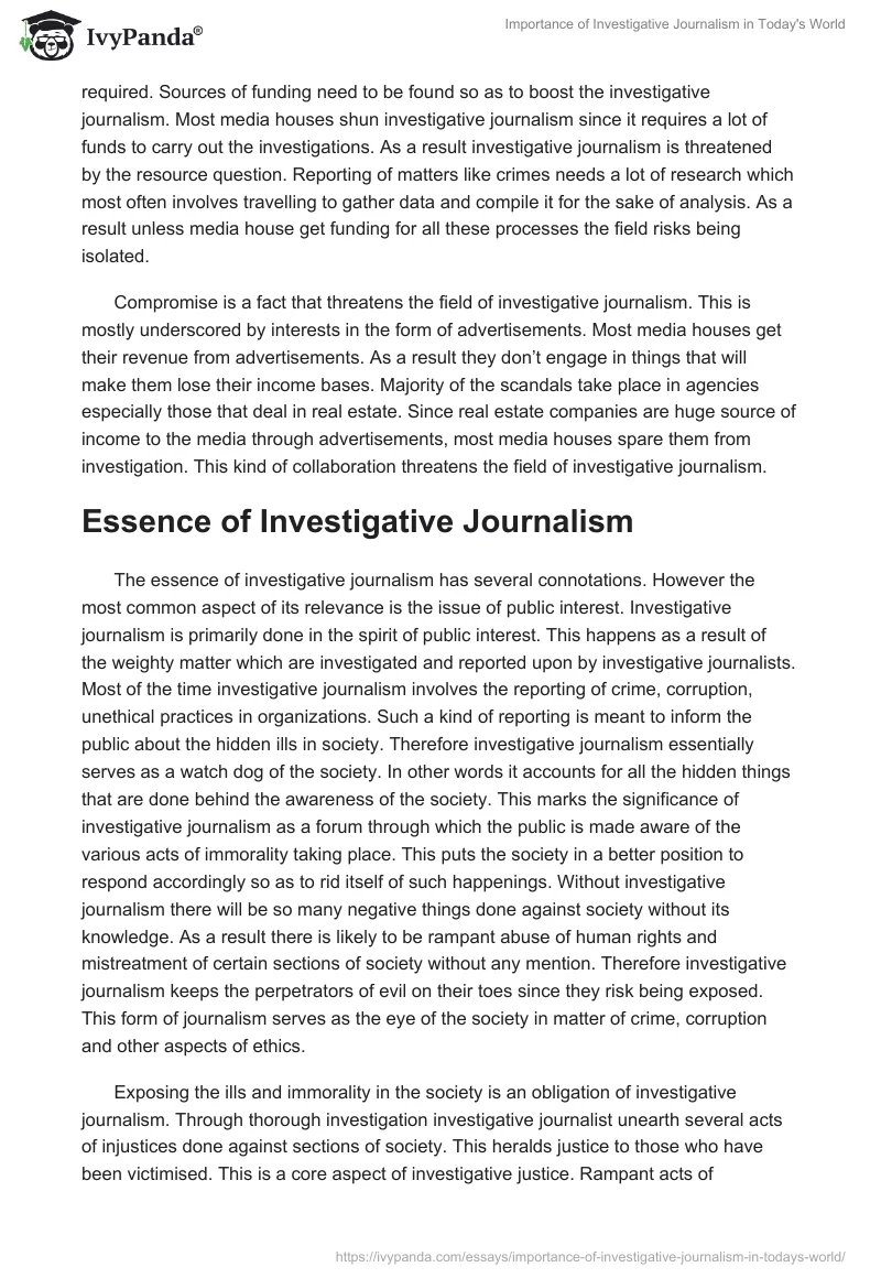 Importance of Investigative Journalism in Today's World. Page 3