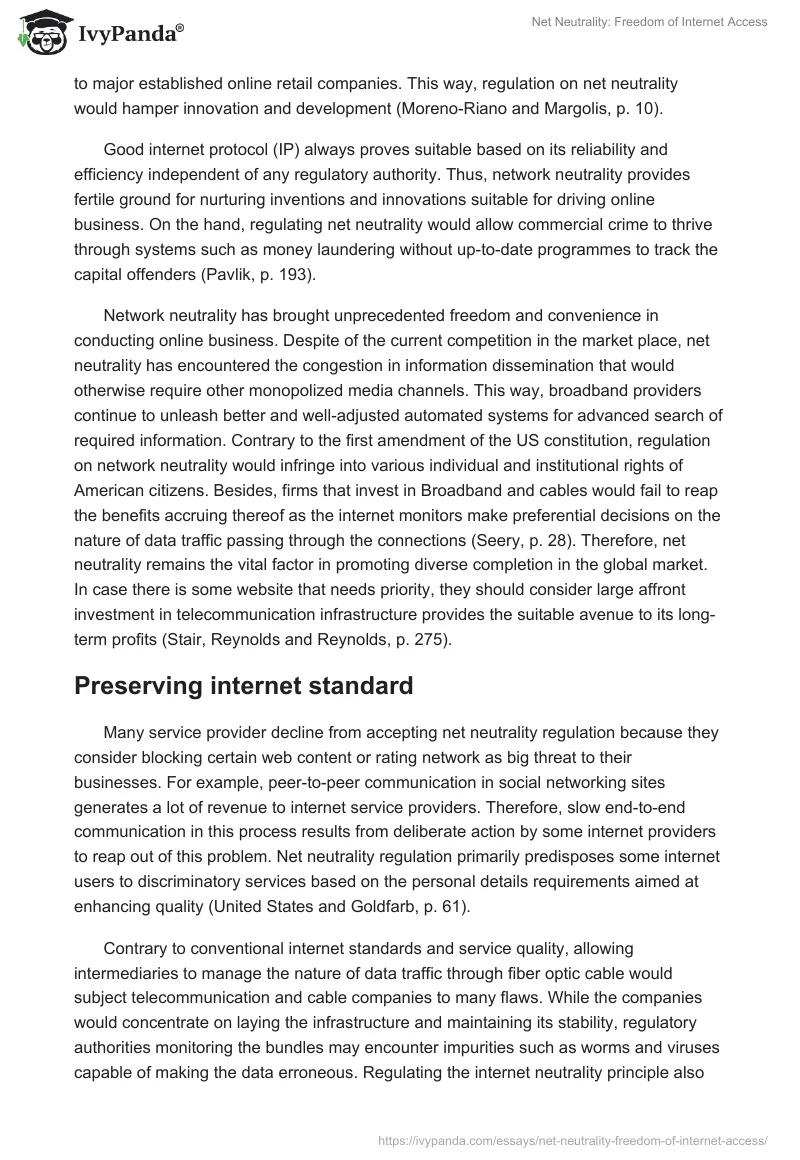 Net Neutrality: Freedom of Internet Access. Page 2