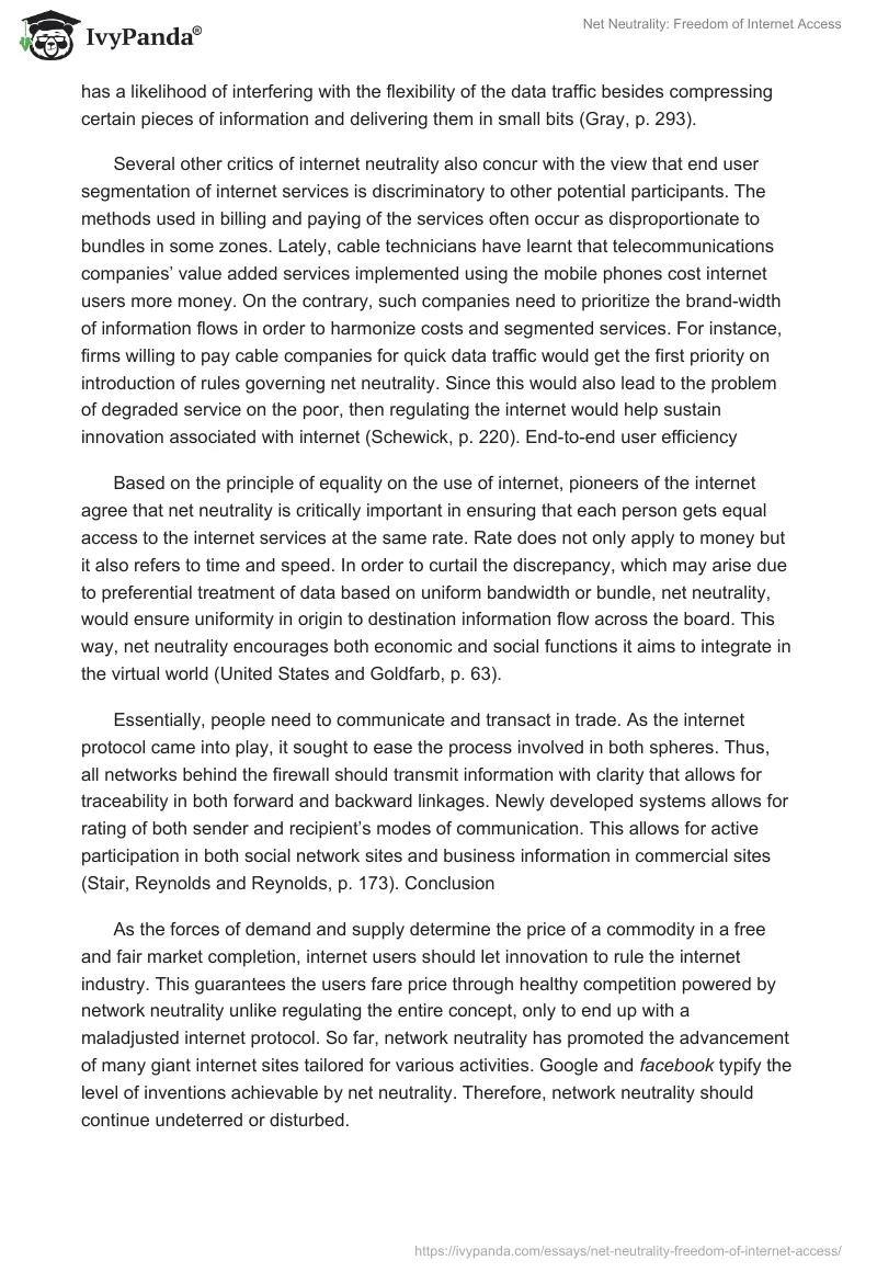 Net Neutrality: Freedom of Internet Access. Page 3