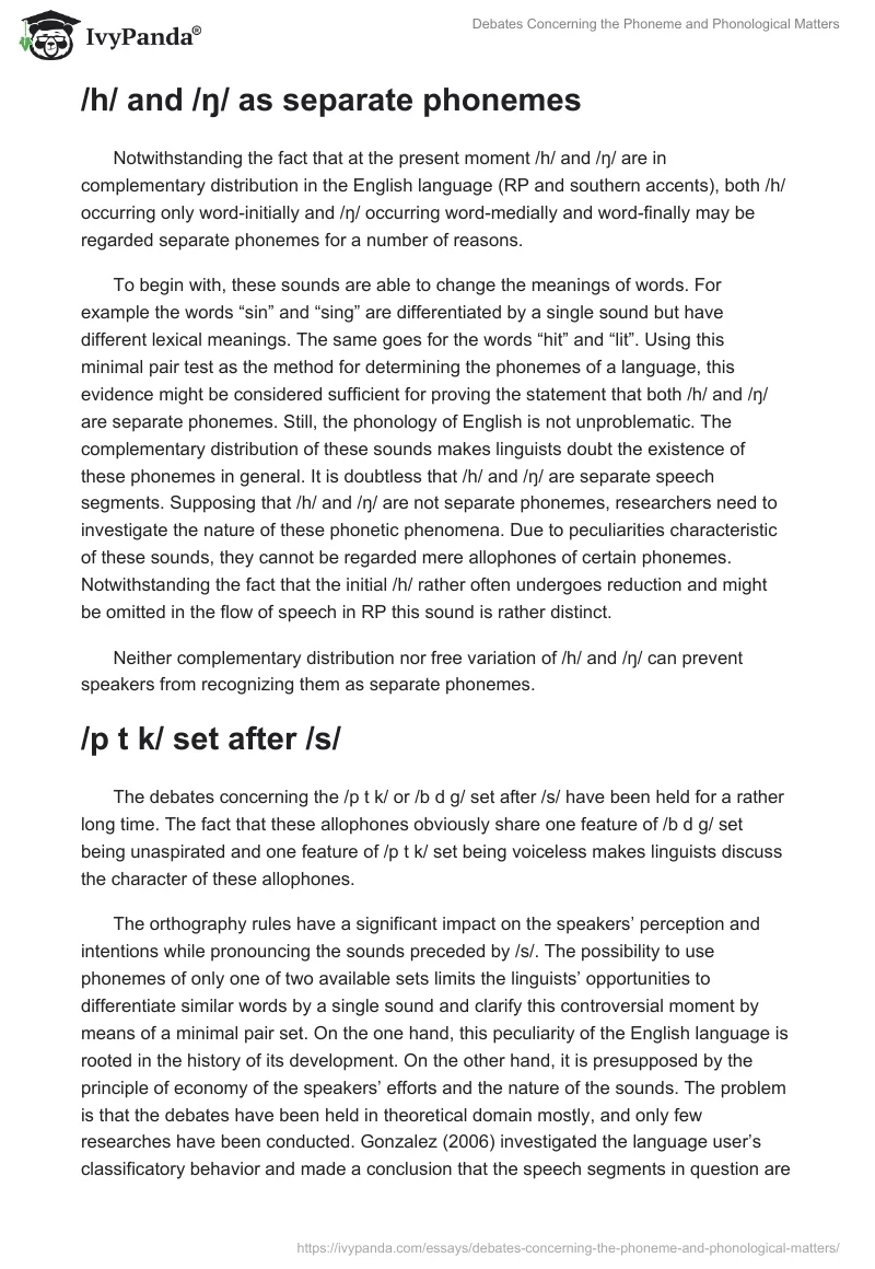 Debates Concerning the Phoneme and Phonological Matters. Page 2