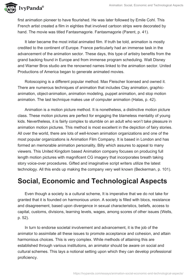 Animation: Social, Economic and Technological Aspects. Page 2