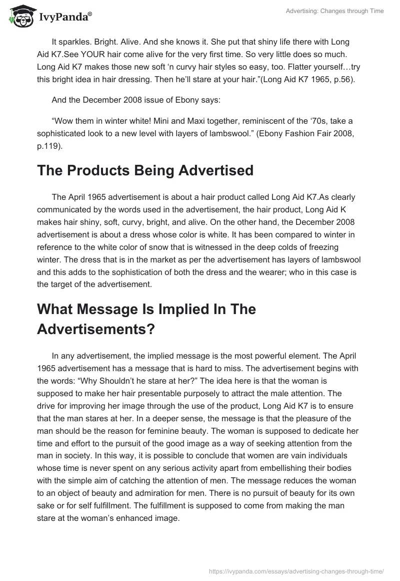 Advertising: Changes through Time. Page 2