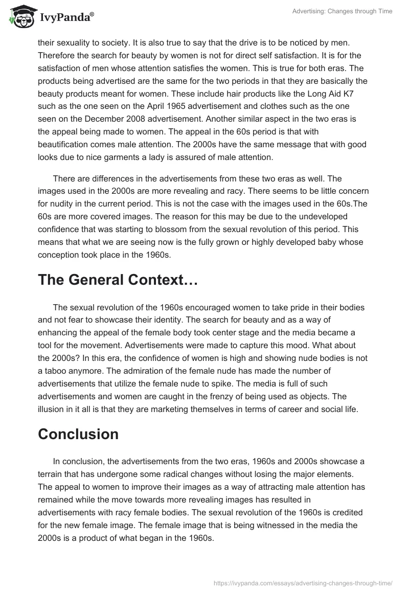 Advertising: Changes through Time. Page 4