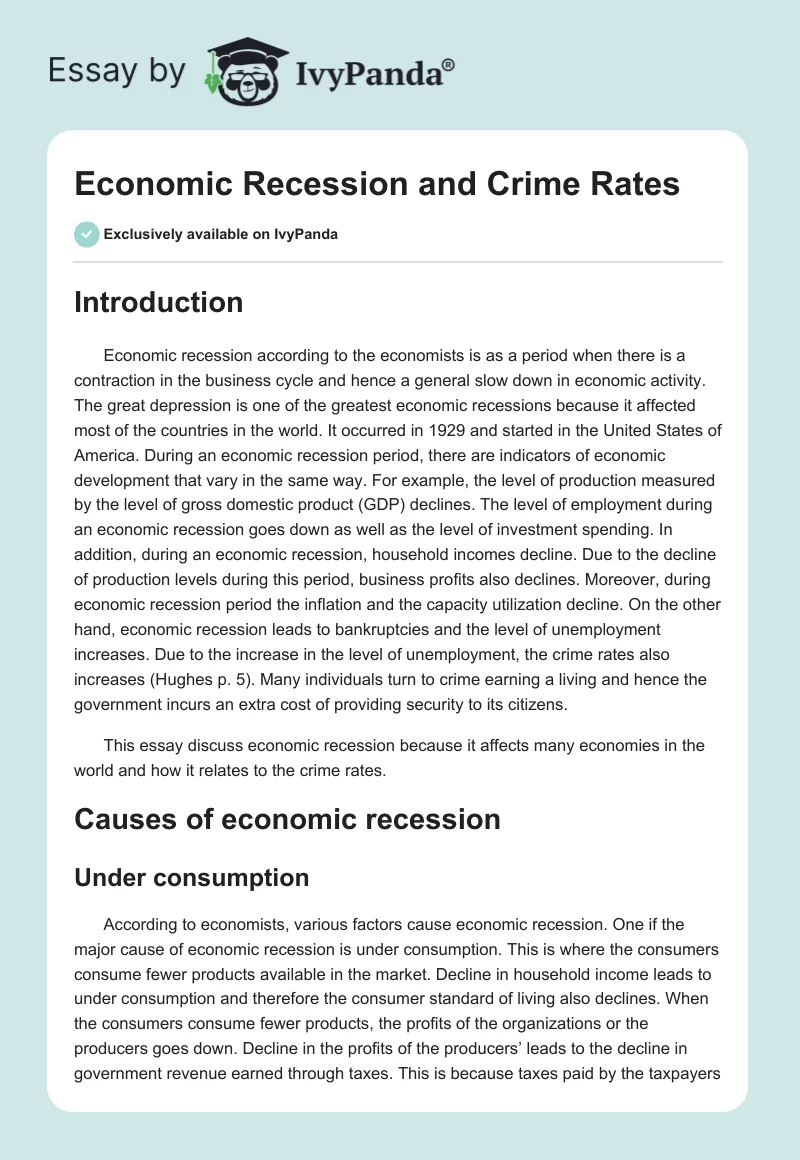 Economic Recession and Crime Rates. Page 1