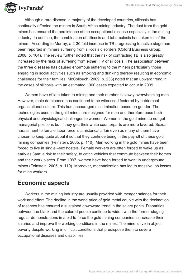 South African Gold Mining Industry Review. Page 4