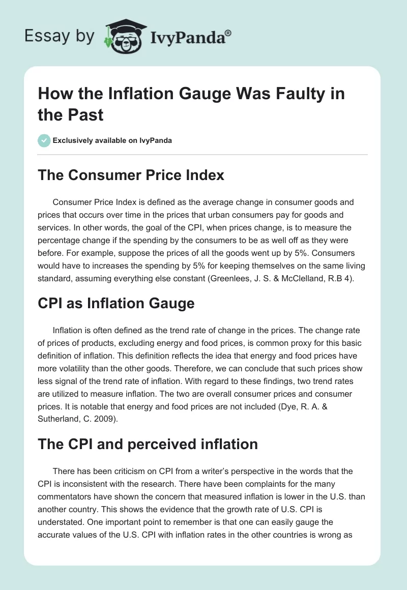 How the Inflation Gauge Was Faulty in the Past. Page 1