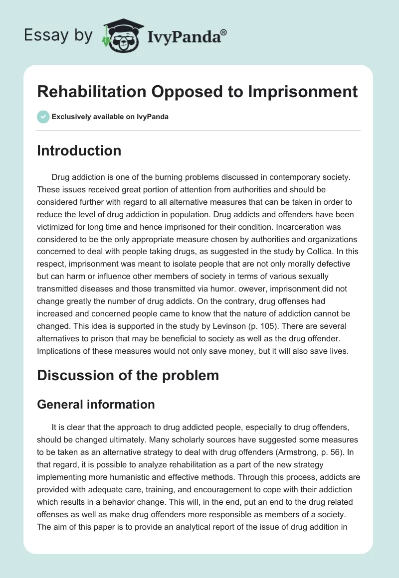 Rehabilitation Opposed to Imprisonment. Page 1