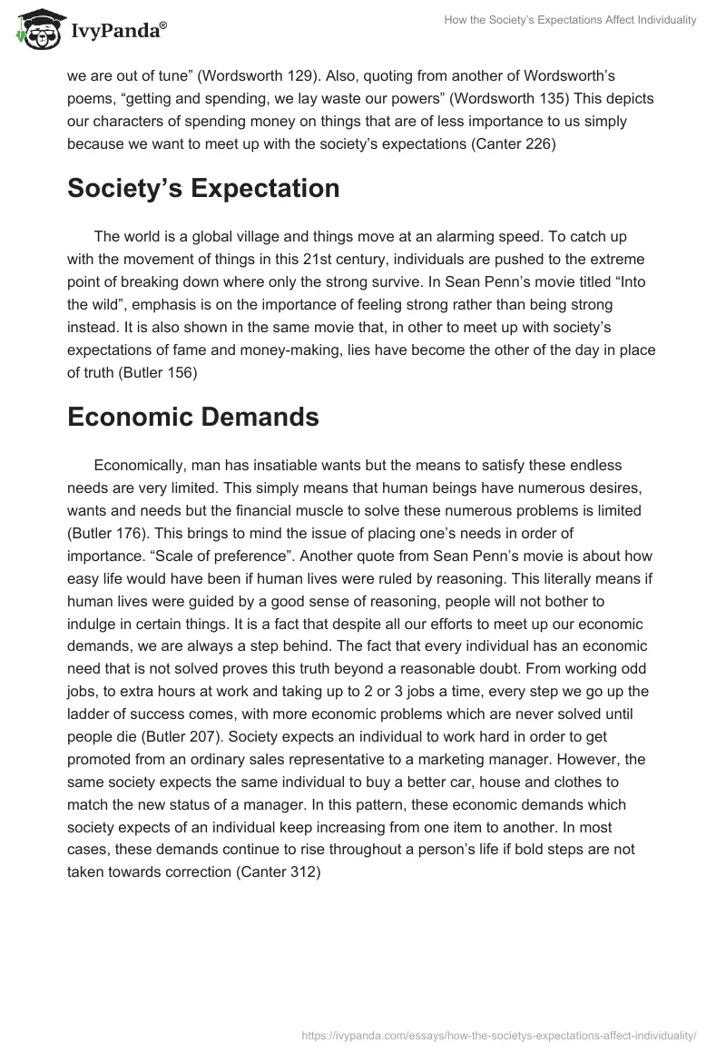 How the Society’s Expectations Affect Individuality. Page 2