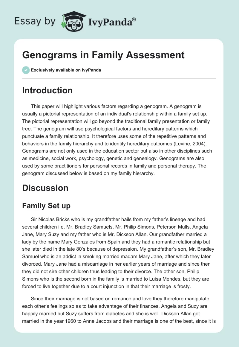Genograms in Family Assessment. Page 1