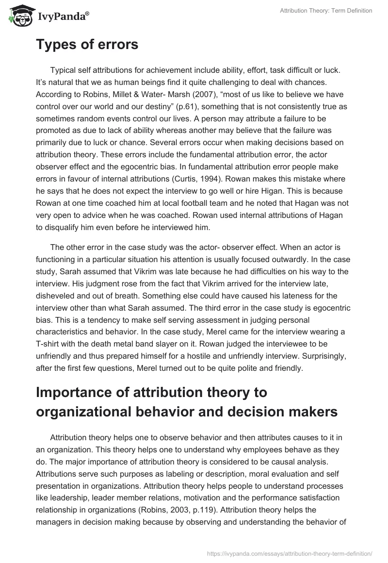 Attribution Theory: Term Definition. Page 2