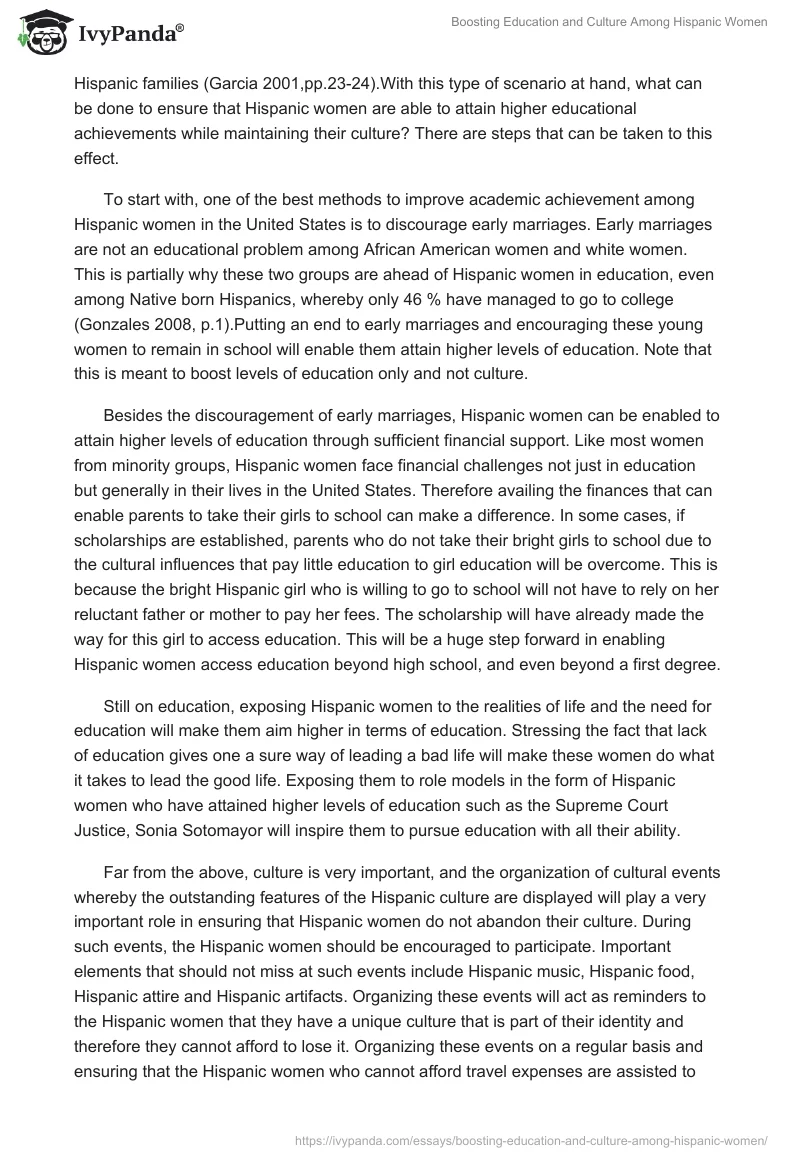 Boosting Education and Culture Among Hispanic Women. Page 2