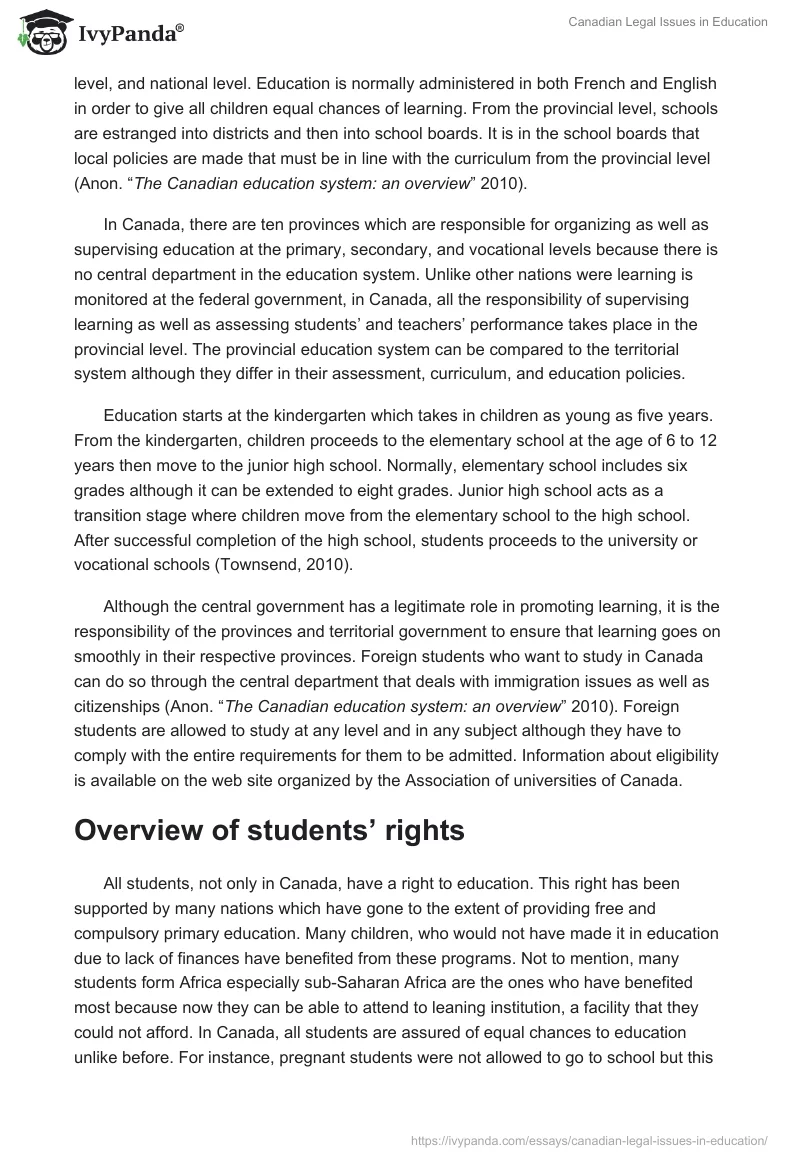 Canadian Legal Issues in Education. Page 2