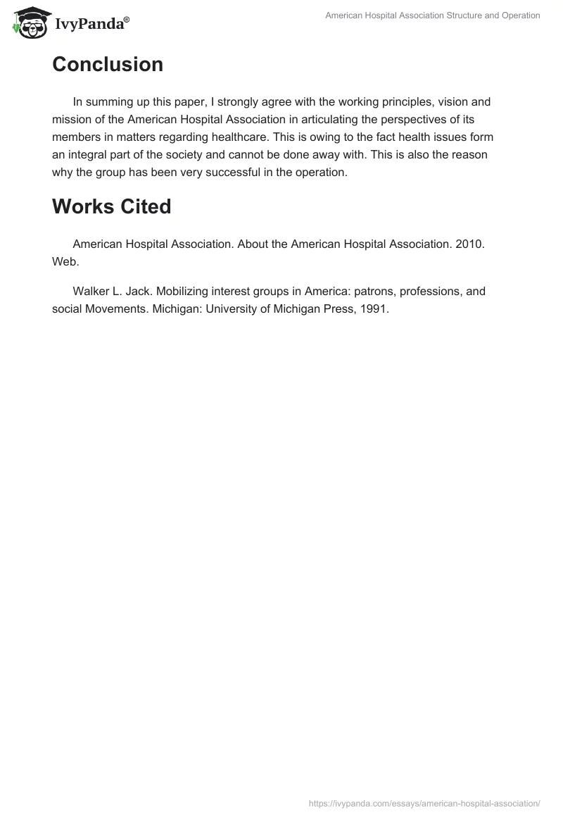 American Hospital Association Structure and Operation. Page 3