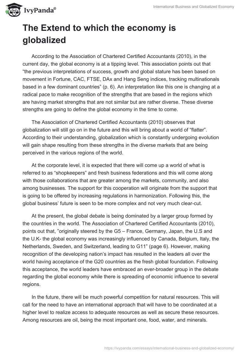 International Business and Globalized Economy. Page 2