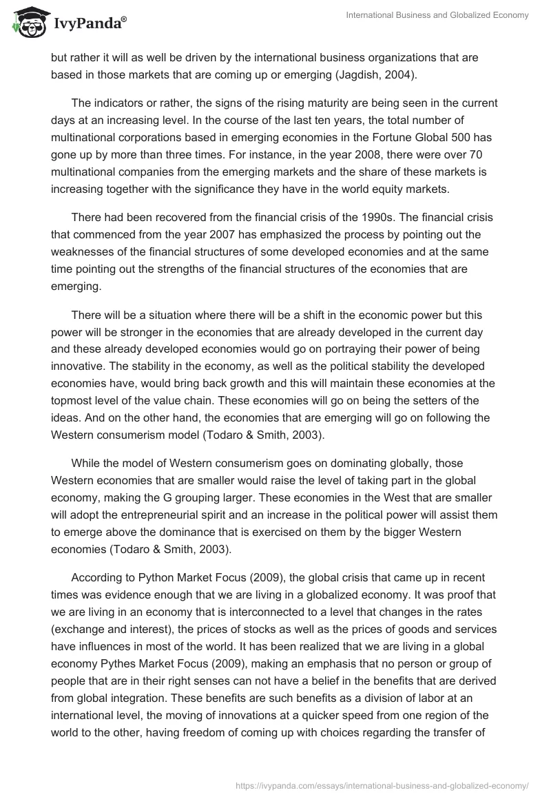 International Business and Globalized Economy. Page 4
