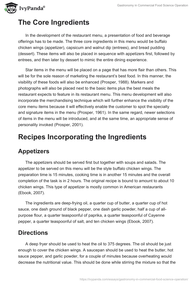 Gastronomy in Commercial Food Science Operation. Page 3