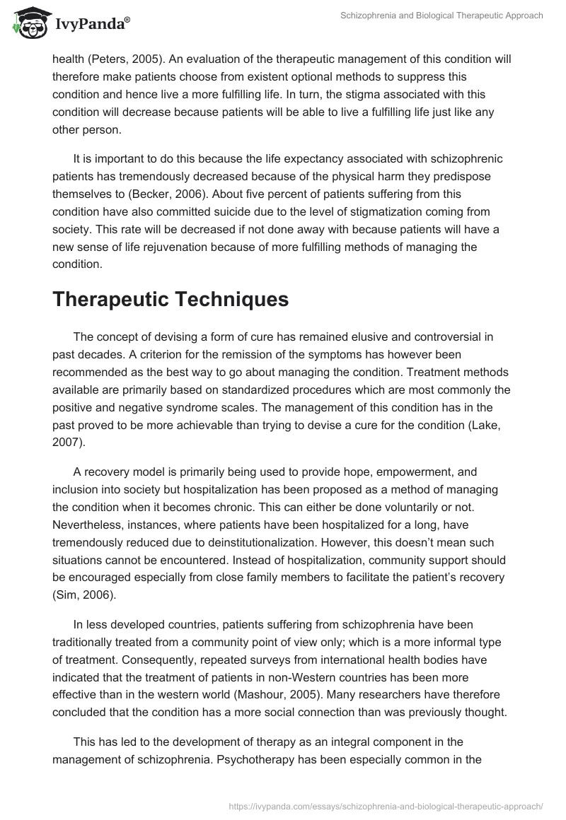 Schizophrenia and Biological Therapeutic Approach. Page 3