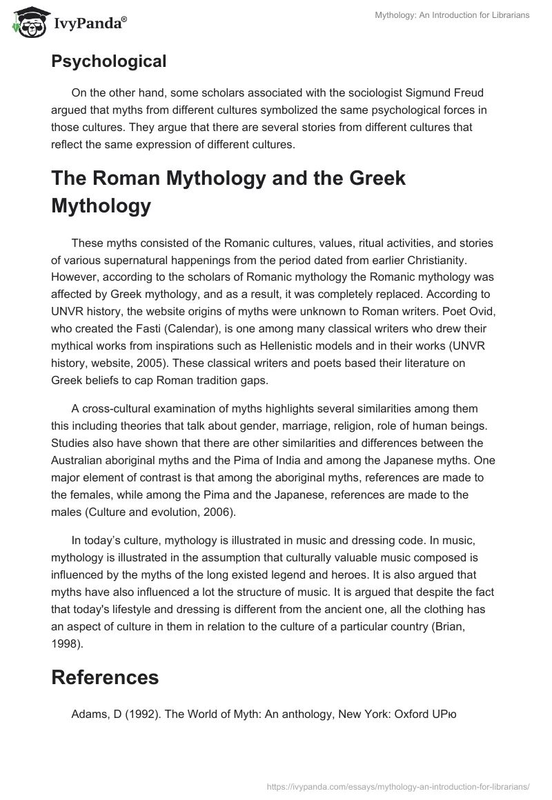 Mythology: An Introduction for Librarians. Page 3
